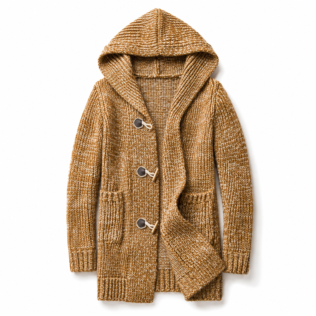 Fenwick Men's Hooded Wool-Blend Toggle Cardigan