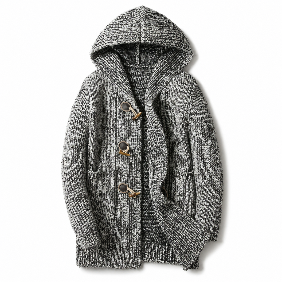 Fenwick Men's Hooded Wool-Blend Toggle Cardigan
